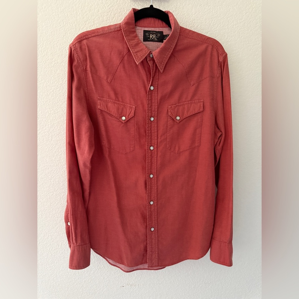 Ralph Lauren Double RL Pink Dot Western Shirt - Picture 10 of 11